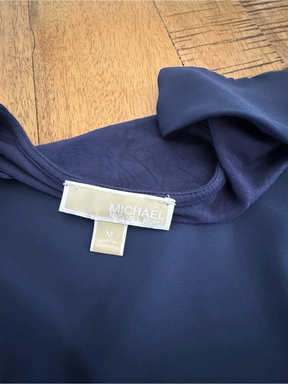 Michael Kors Navy V-Neck Layered Chiffon Camisole